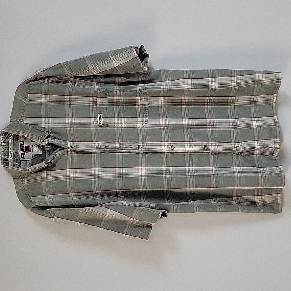 Fubu Sports Men's Short-Sleeved Button-Down  Shirt, Size Large